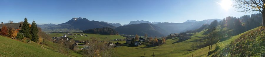 Panorama des Bregenzerwaldes mit Schwarzenberg im Vordergrund
