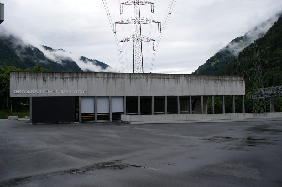 Talstation der Grasjochbahn im Montafon in der Gemeinde Sankt Gallenkirch, Vorarlberg