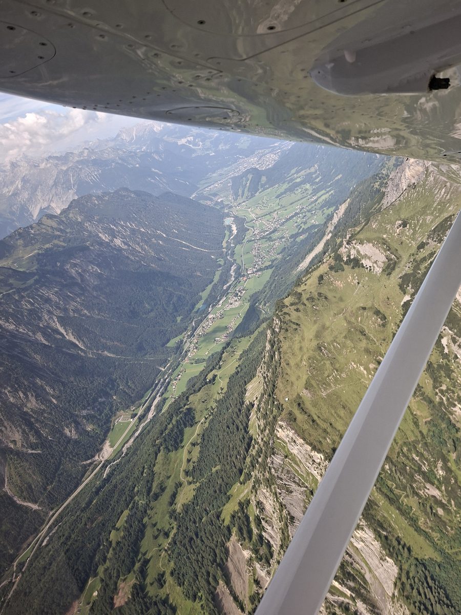 Aerial view of Klostertal in Vorarlberg, Austria
