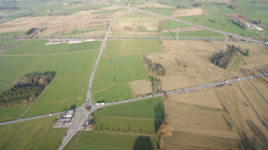Kreisverkehr an der Schweizerstrasse in Lustenau, Vorarlberg