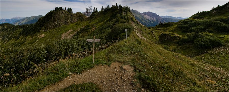 View towards the Walmendinger Horn from Hirschegg in the Kleinwalsertal